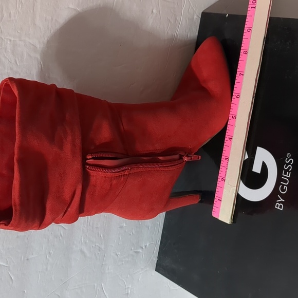 G by Guess GGKARLIE Red Women velvet Boots size 5 - Picture 8 of 9